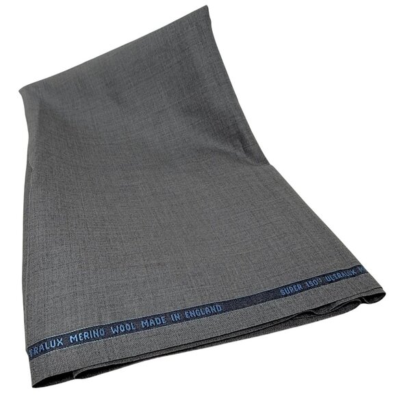 Super 150s Ultralux Merino Gray Tonal Suiting Fabric Piece England Yard 38" x 63 - Picture 3 of 4